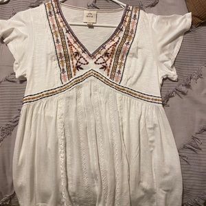 flowy embroidery top